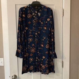 Size small sanctuary navy blue printed dress